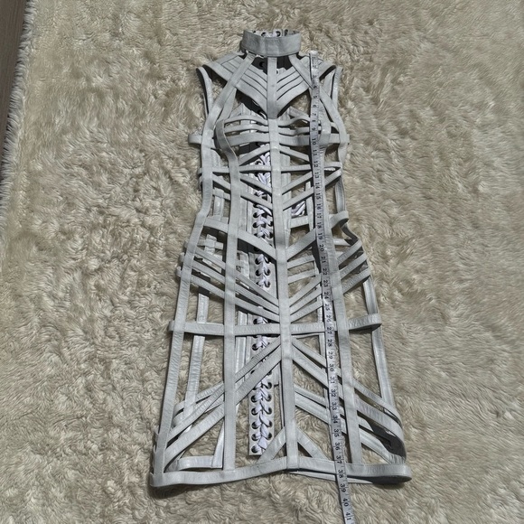 Ritual Fashion White Leather Cage Harness Dress - Size XS - Picture 8 of 8